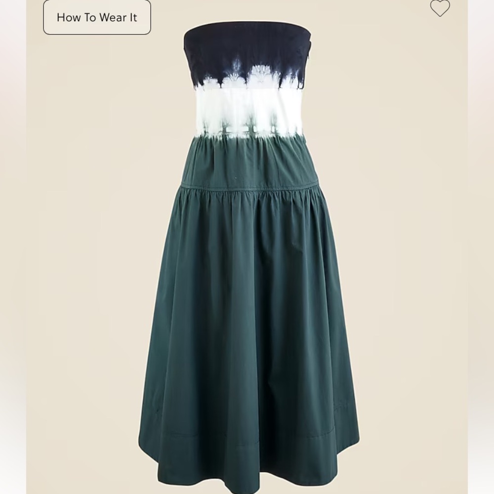 Strapless J Crew Dip Dye Dress